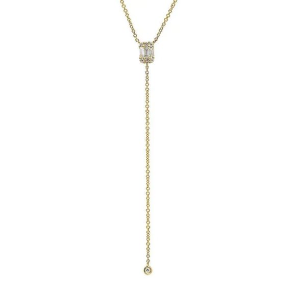 Jewelry - ⭐️14K Rose Gold⭐️Diamond Lariat Necklace